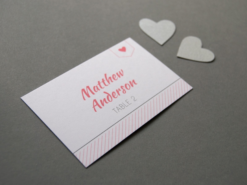 Chic and romantic wedding place card