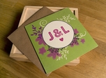 custom green and purple wedding invitations