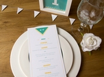 Modern chic wedding menu