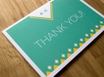 Modern chic wedding thank you card