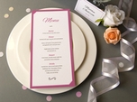 Modern romantic wedding menu