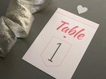 Charming romantic table number