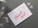 Romantic chic wedding thank you note