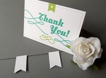 romantic retro wedding thank you card