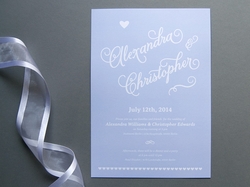 romantic script wedding invitation