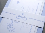 romantic script wedding invitation wrapper