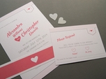 Sweet modern wedding invitation and rsvp card