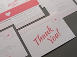 Sweet modern wedding thank you card