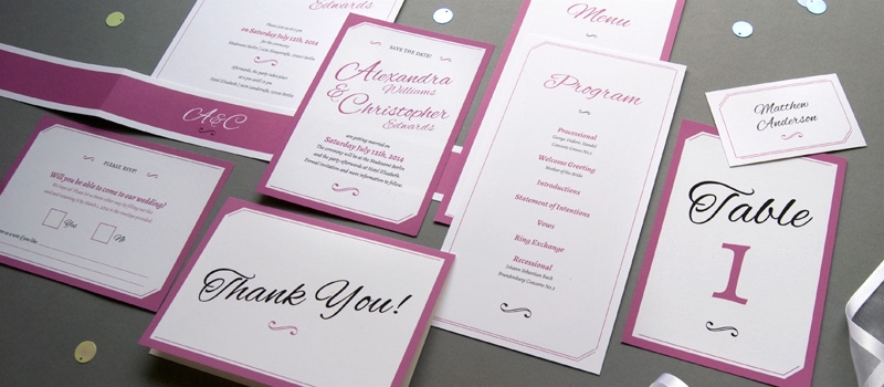 Elegant calligraphy wedding paper goods