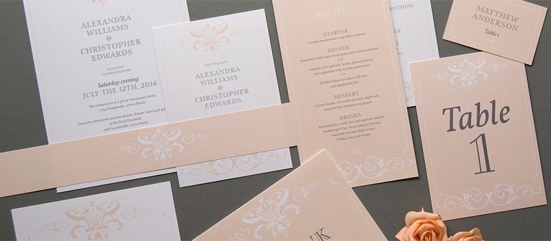 Ornamental elegant wedding invitation design