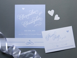 Romantic calligraphy wedding invitations and rsvp