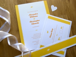 Romantic charming wedding invitation and rsvp